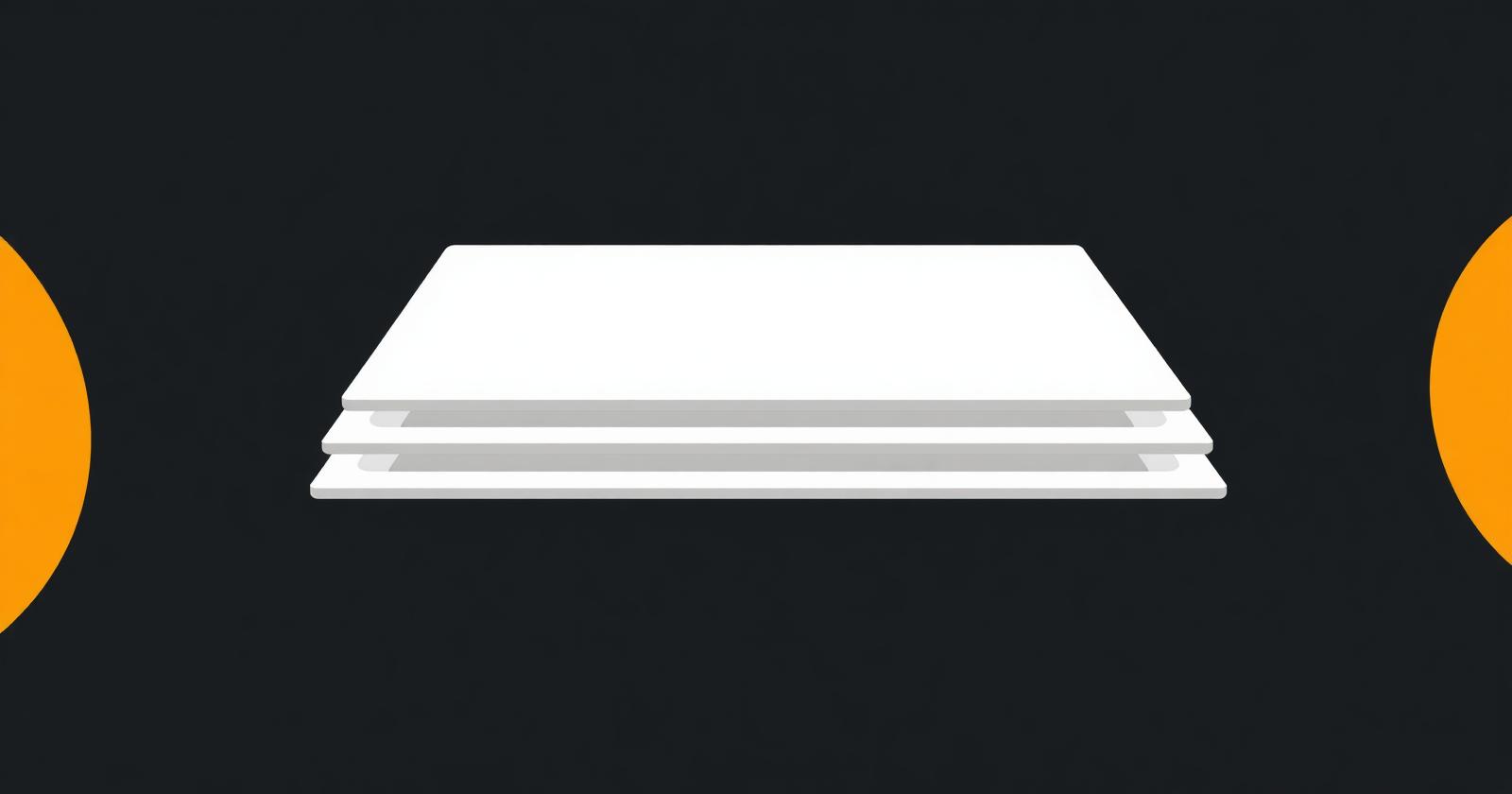 Stacked layered design file panels flattening into a single exported image
