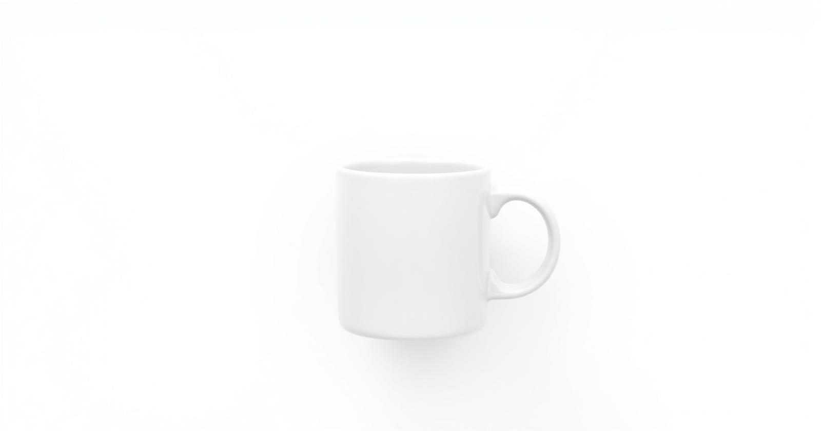 White mug photographed on a seamless pure white background as an Amazon main image