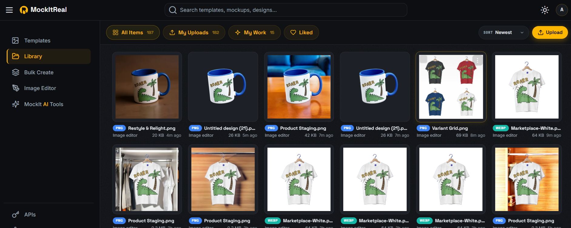 Custom uploaded PSD template with a user's design applied to the print area